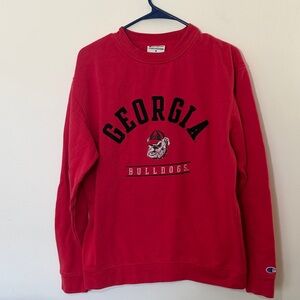Champion Red Georgia Bulldogs Crewneck Sweatshirt - UGA